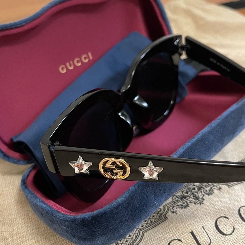 Gucci Black Sunglasses with Star Details